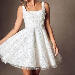 Azazie Sparkling White Wedding Dress